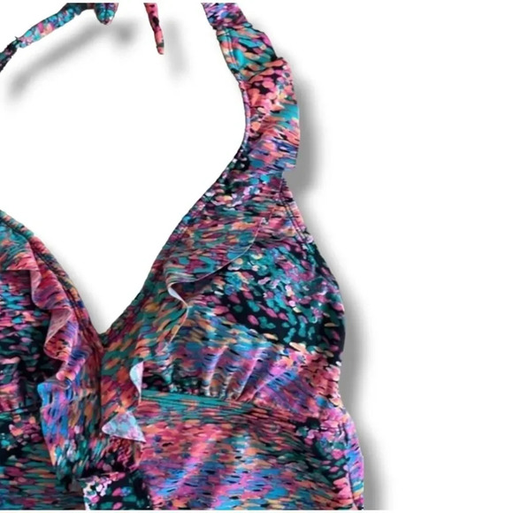 Spanx Love Your Assets Sara Blakely Women’s Ruffled Halter Tankini Swim Top - Picture 3 of 8